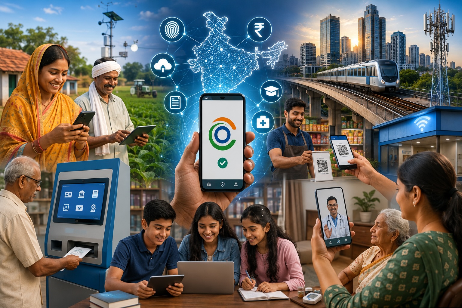 India digital transformation connecting rural communities, education, healthcare and commerce